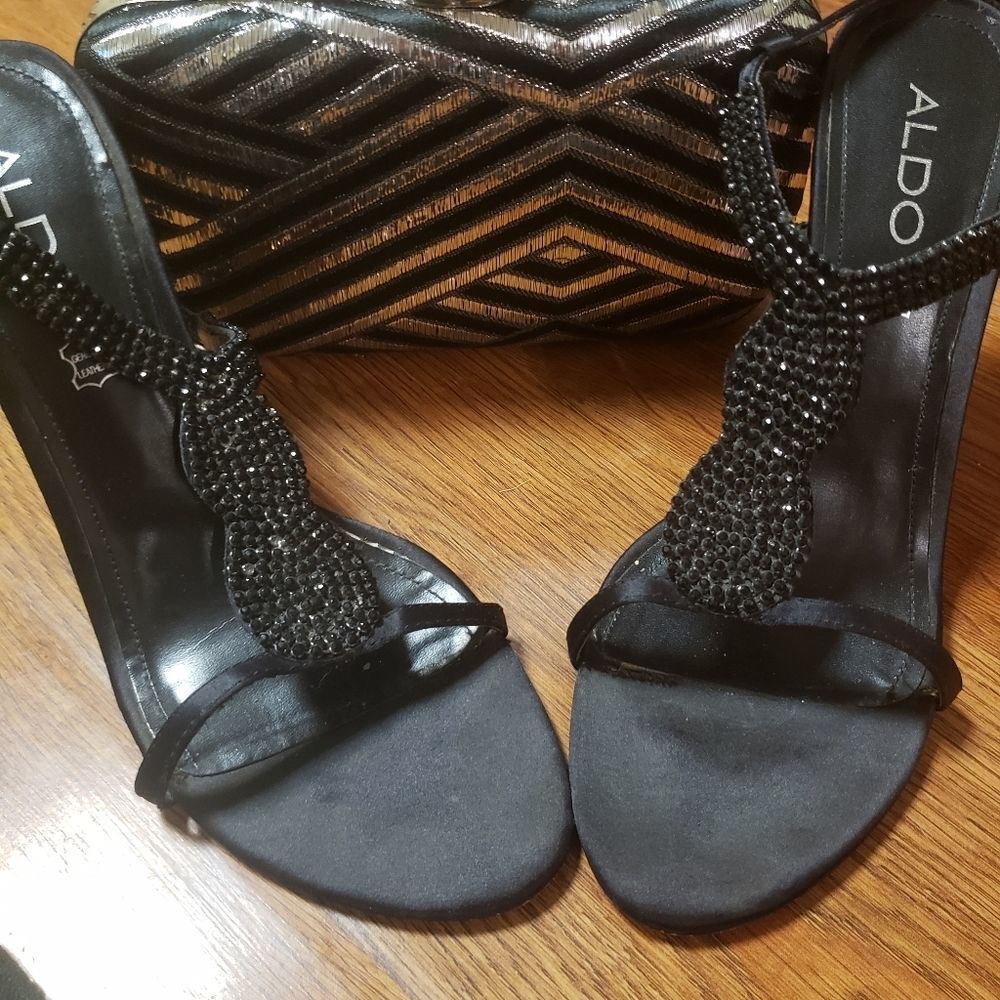 ALDO Satin Jeweled Evening Sandal